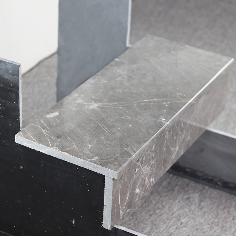 Natürlicher Marmortreppen-Schritt-Steinwand-Boden-moderner Innenentwurf Grey Stair Slab