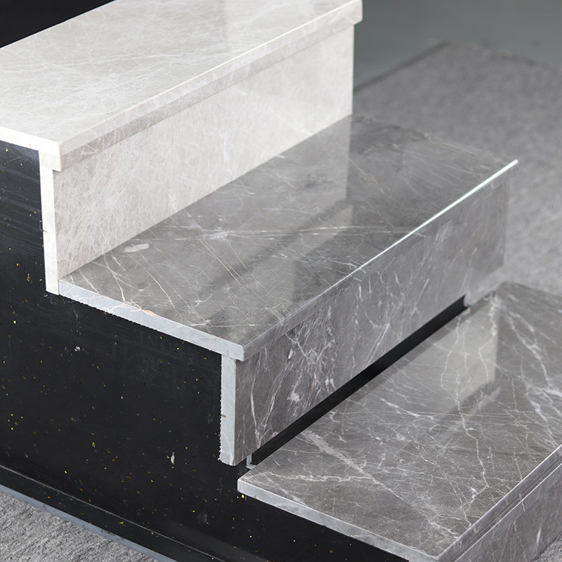 Natürlicher Marmortreppen-Schritt-Steinwand-Boden-moderner Innenentwurf Grey Stair Slab