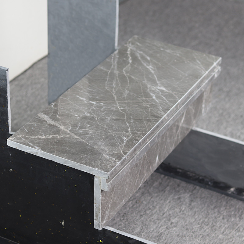Grey Color Staircase Steps Floor deckt Poliermarmorschritt-Treppen-Fliesen mit Ziegeln