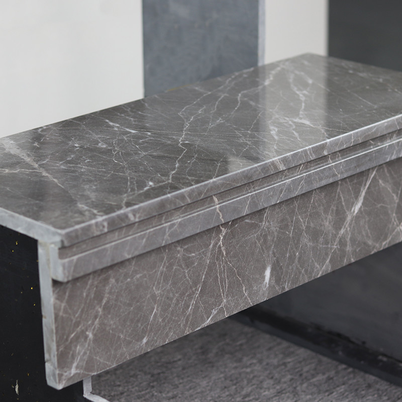 Grey Color Staircase Steps Floor deckt Poliermarmorschritt-Treppen-Fliesen mit Ziegeln