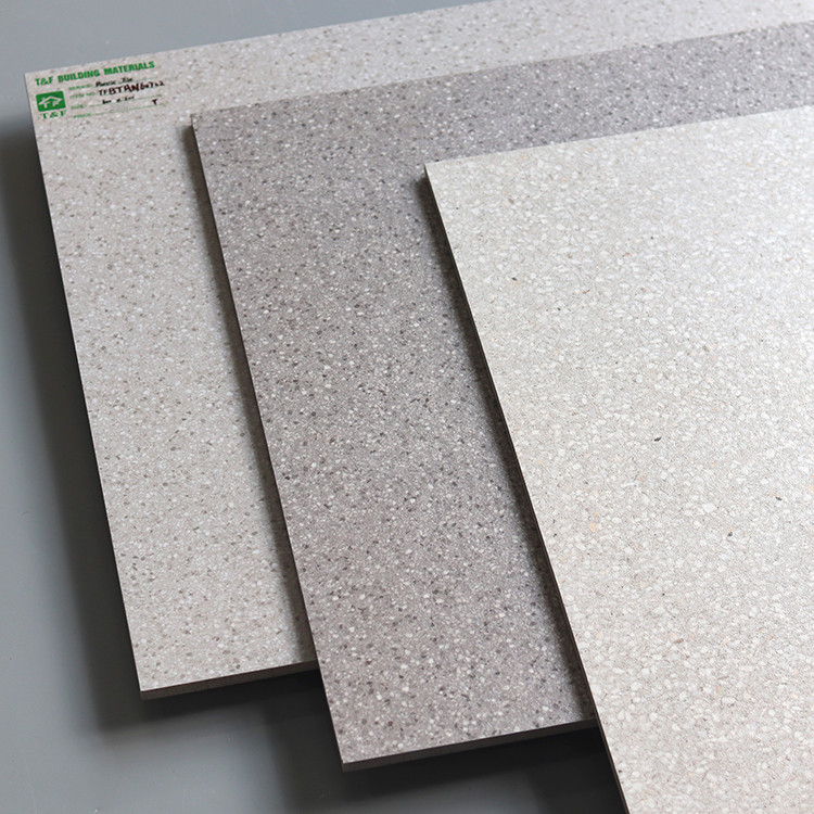 60x60cm weiße Gray Small Pots Anti Skid rustikale Fußbodenporzellan Terrazzo-Fliese