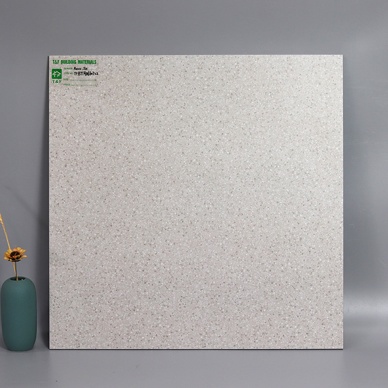 60x60cm weiße Gray Small Pots Anti Skid rustikale Fußbodenporzellan Terrazzo-Fliese