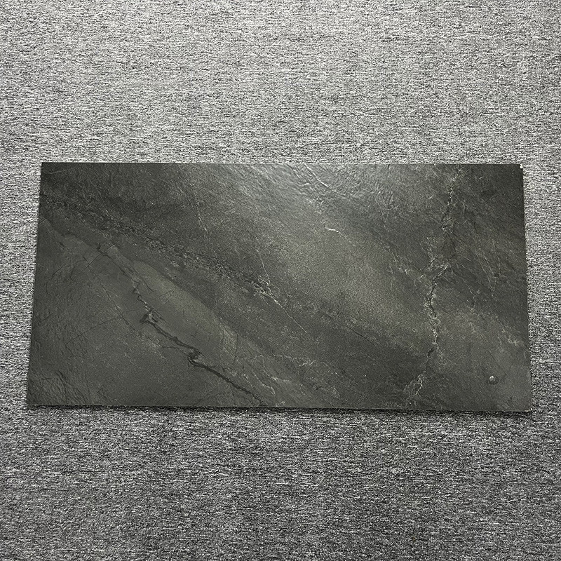 Gleiten Sie nicht Matt 60 x 120 glasig-glänzende Keramikfliesen rustikales dunkles Grey For Living Room Floor