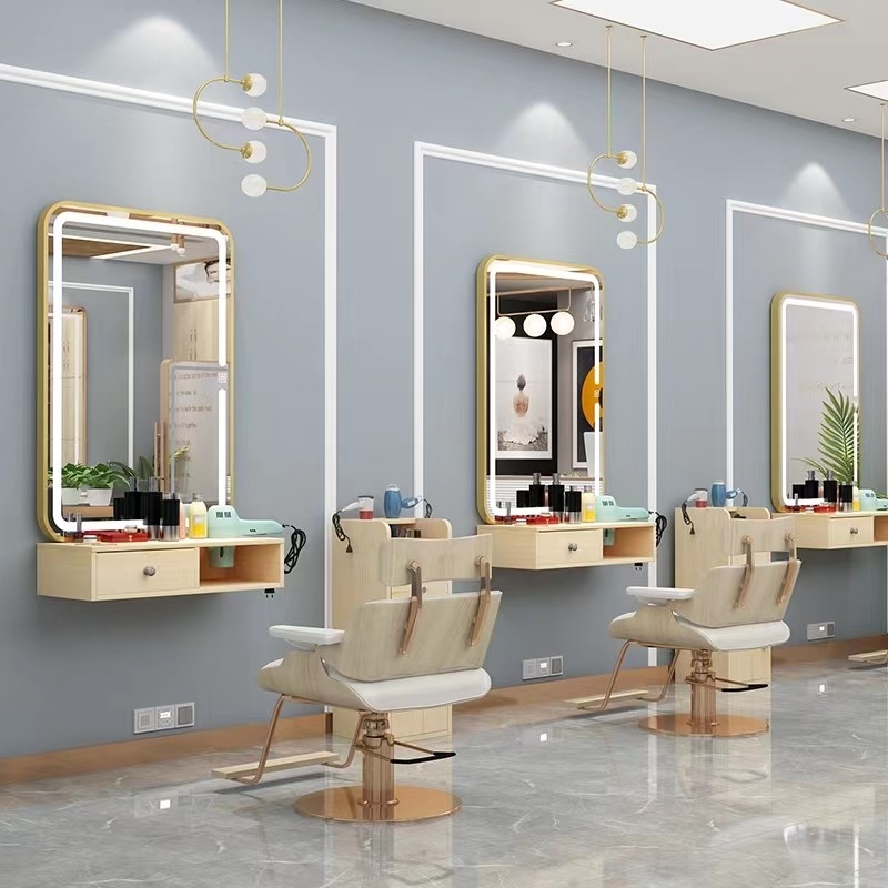 Großer Friseursalon-Ganzkörperspiegel mit LED-Hintergrundbeleuchtung Übergroßer Schminkspiegel