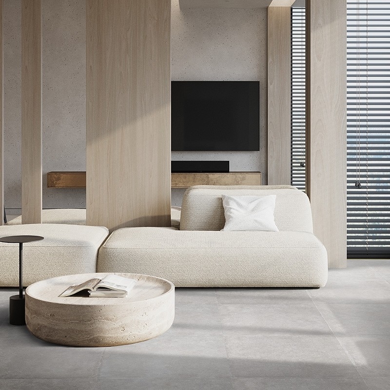 Deckt Antibeleg glasig-glänzendes Porzellan 600x600mm Zement-Bodenfliesen für Küche/Badezimmer mit Ziegeln