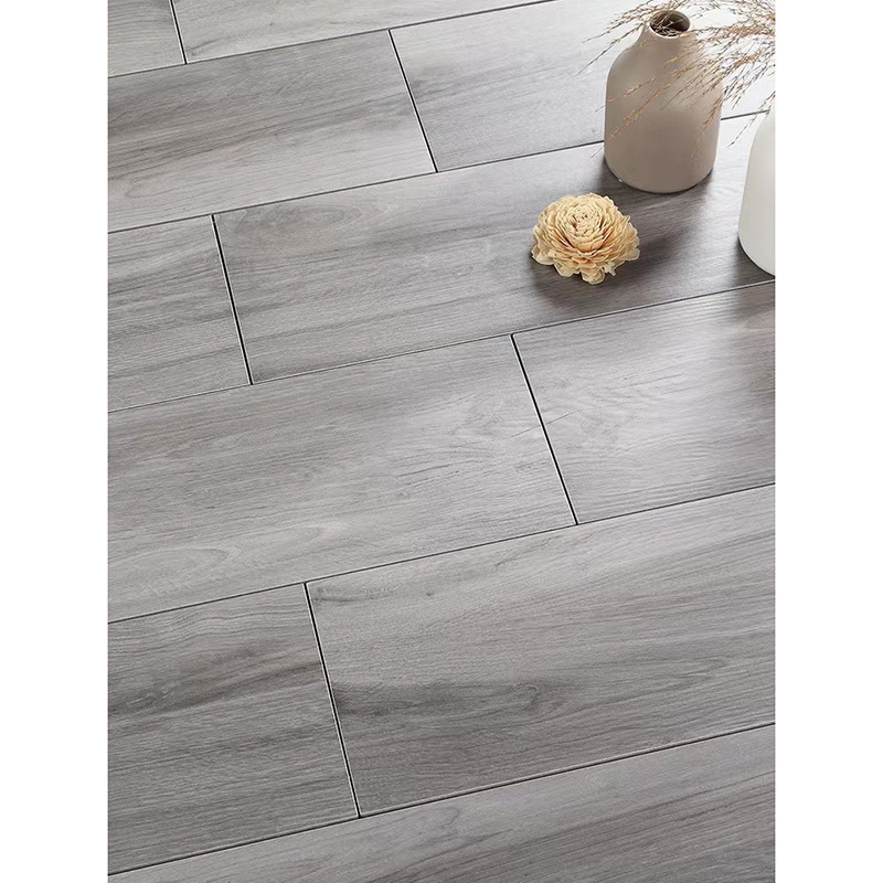 200x1200mm glasig-glänzendes Matt Wood Grain Porcelain Tile Brown Grey Indoor Wooden Look Antique