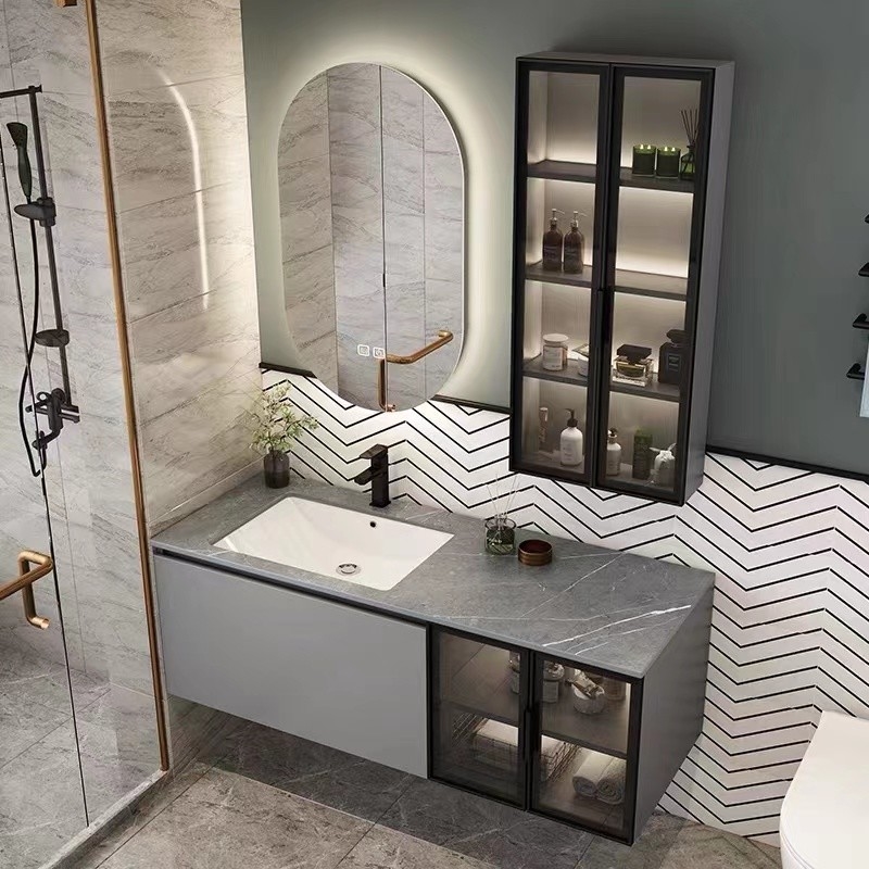Spitzen-Carrara-Badezimmer-Eitelkeits-Einheiten kurvten weiße echte Marmorfarbe