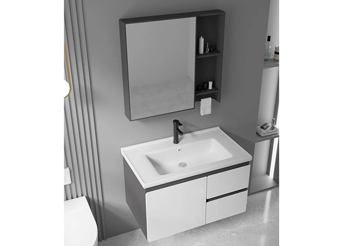 Sich hin- und herbewegender Badezimmer-Eitelkeits-Lieferanten-Spiegel-Kabinett-moderner Matte White Wall Mounted Bathroom-Eitelkeits-Luxussatz