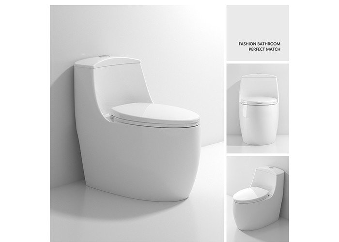 Weißes glasig-glänzendes Einteiler-WC verdoppeln ebenes s-Blockierkeramische Toiletten-Schüssel-gesundheitliche Waren