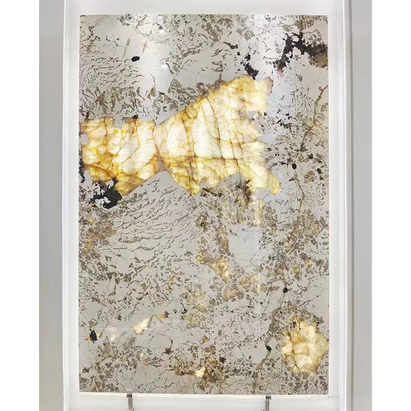 Brasilianischer hintergrundbeleuchteter Patagoina-Stein Pandora Crystal White Onyx Marble Slab lichtdurchlässig