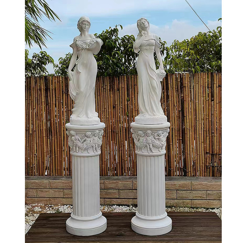 Originalgröße Garten-Dekorations-Damen-Marble Stone Sculpture im Freien