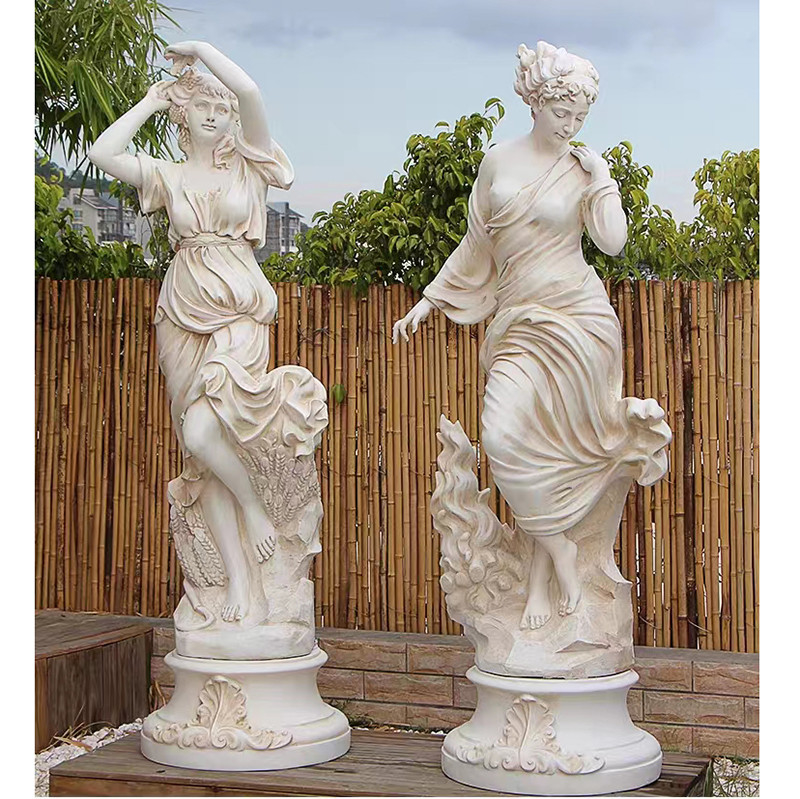 Originalgröße Garten-Dekorations-Damen-Marble Stone Sculpture im Freien