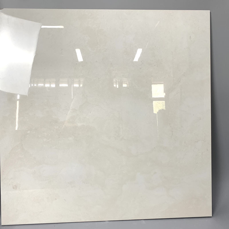 600x600mm voller Körper, den weiße Farbe glasig-glänzende Marmorfußbodenwand polierte, deckt Antibeleg mit Ziegeln