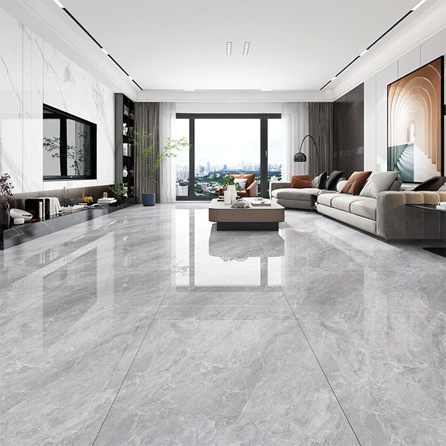 Hohes glattes glasiert deckt Gray Color Natural Texture Porcelain-Fliesen 600*1200mm mit Ziegeln