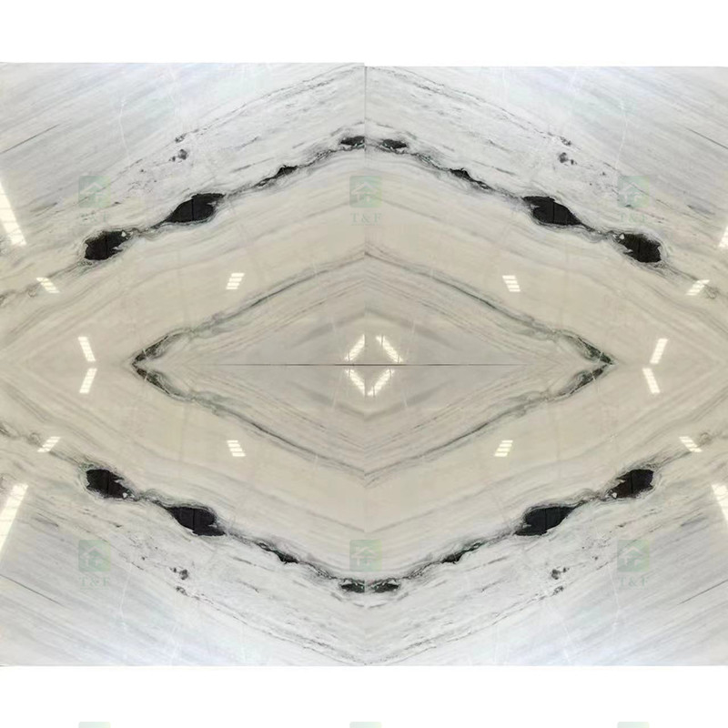Schwarzes adert weiße Marmor-Marmor-Stein-Platte Panda White Wall Flooring Stairss natürliche