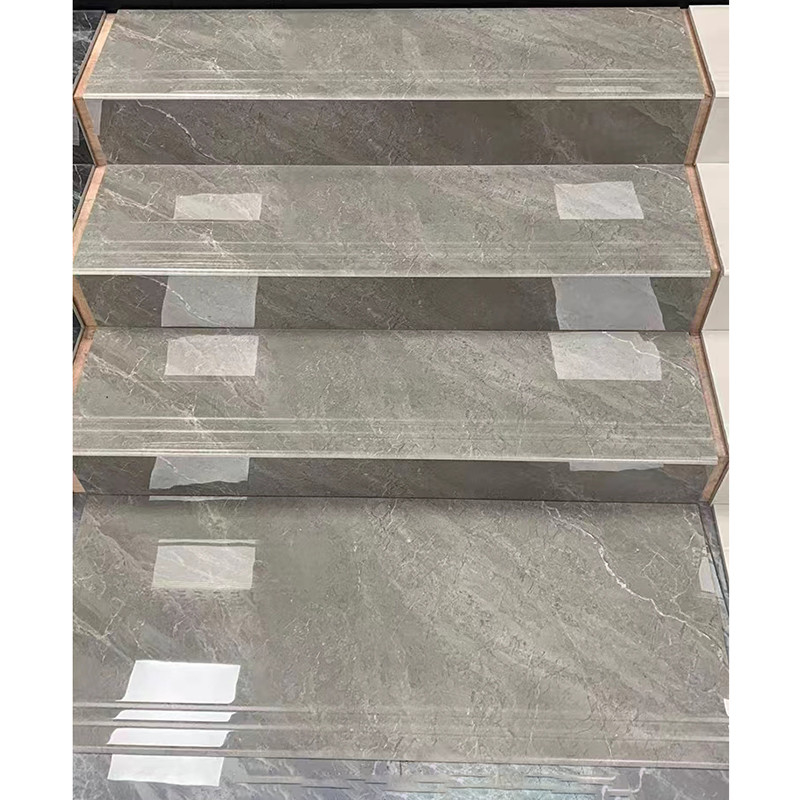 1200*470mm deckt Marmorblick-Porzellan voller Körper-glasig-glänzende Boden-Treppen-Schritt-Polierfliesen mit Ziegeln