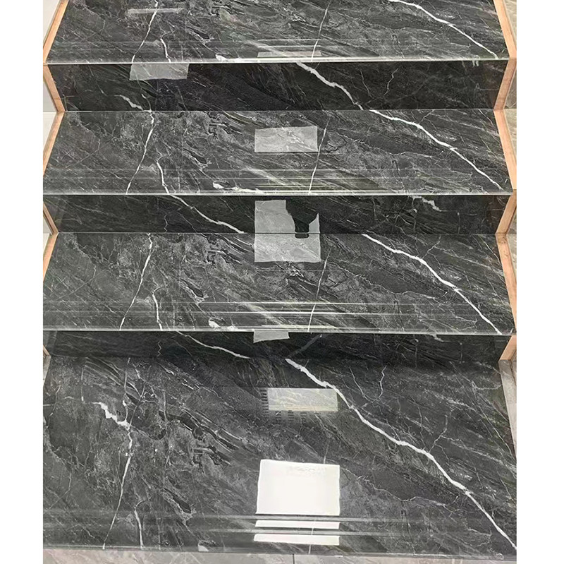 1200*470mm deckt Marmorblick-Porzellan voller Körper-glasig-glänzende Boden-Treppen-Schritt-Polierfliesen mit Ziegeln