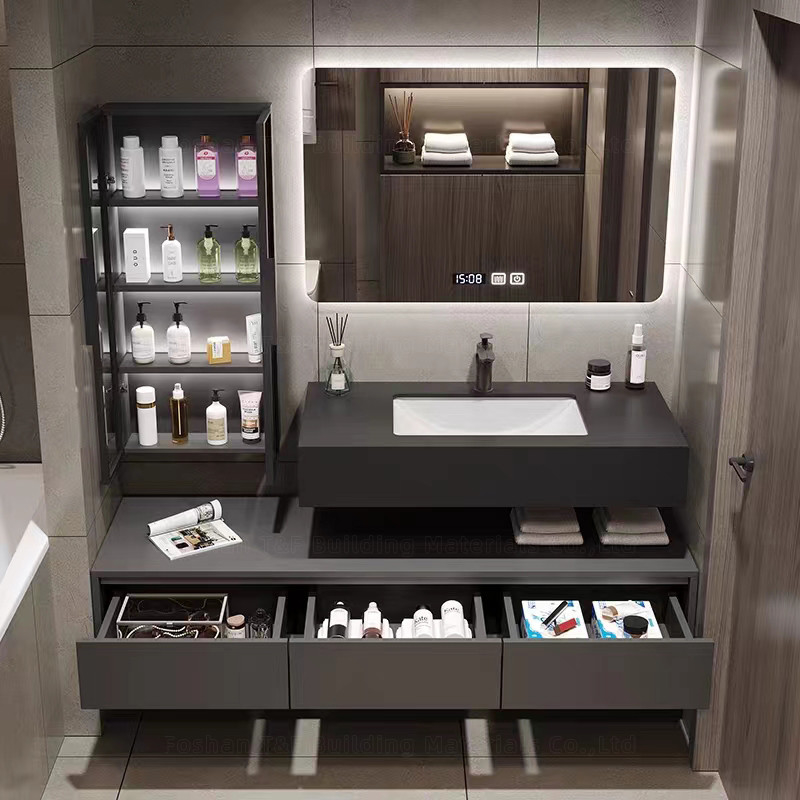 60cm Badezimmer-Eitelkeits-Einheiten mit Wanne und Seitenkabinett-Wand Hung Waterproof Bathroom Cabinet Set