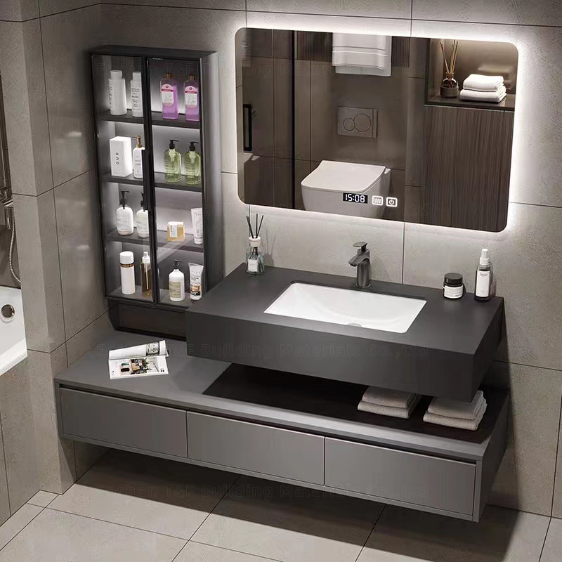 60cm Badezimmer-Eitelkeits-Einheiten mit Wanne und Seitenkabinett-Wand Hung Waterproof Bathroom Cabinet Set