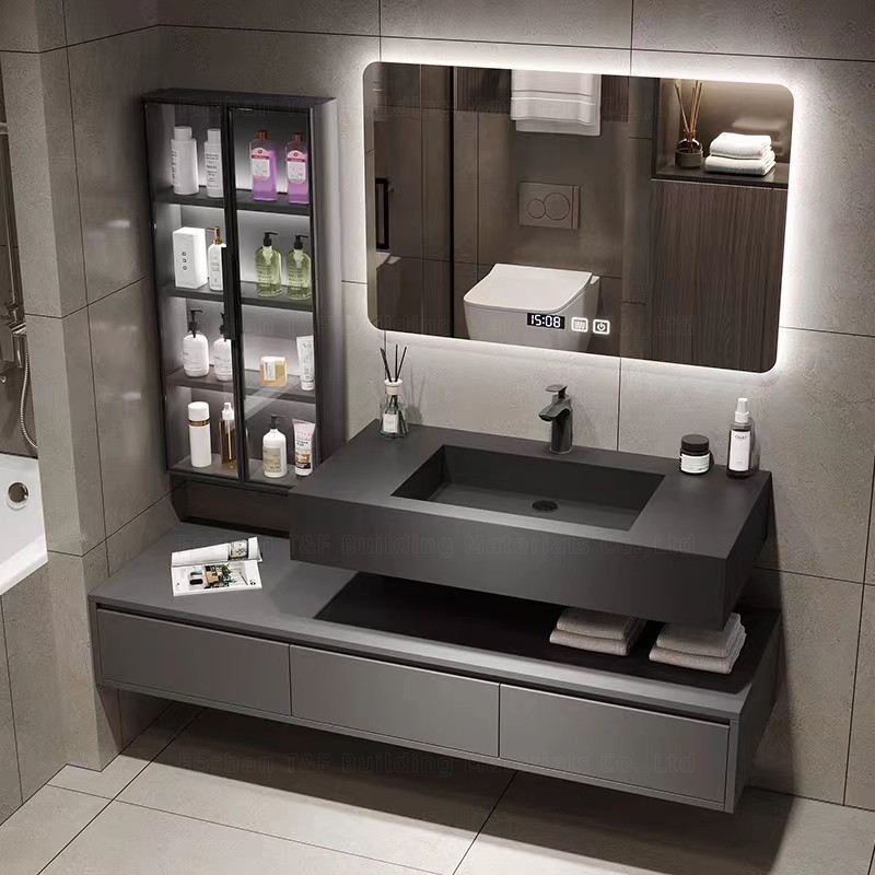 60cm Badezimmer-Eitelkeits-Einheiten mit Wanne und Seitenkabinett-Wand Hung Waterproof Bathroom Cabinet Set