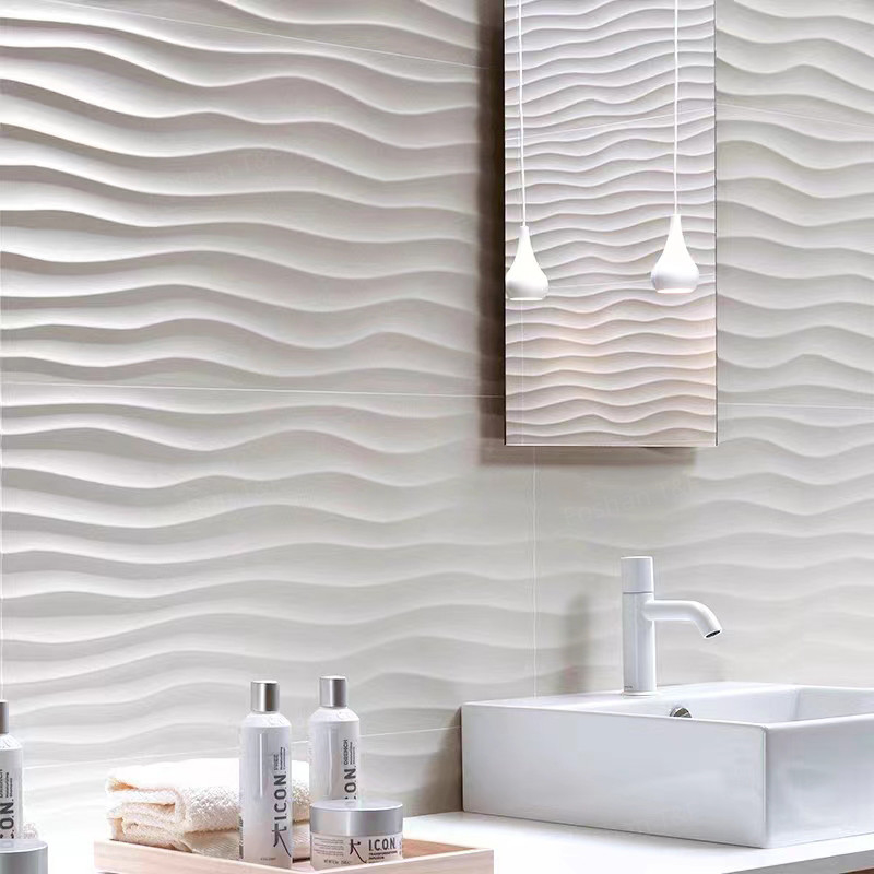 Villa Terrasse Badezimmer Toilette Balkon Porzellan Fliesen 300x600mm Wellenmodell Matte Verglasung Oberfläche Vollkörper