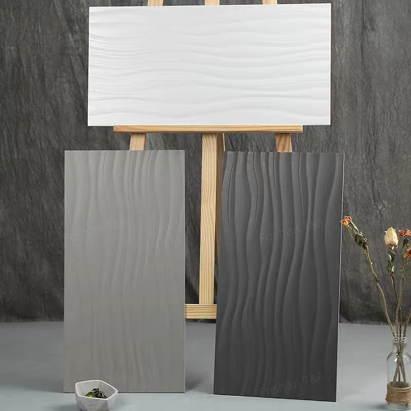 Villa Terrasse Badezimmer Toilette Balkon Porzellan Fliesen 300x600mm Wellenmodell Matte Verglasung Oberfläche Vollkörper