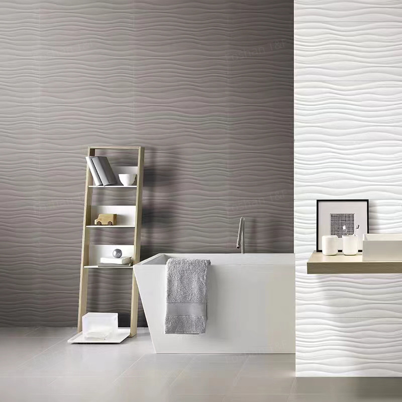 Villa Terrasse Badezimmer Toilette Balkon Porzellan Fliesen 300x600mm Wellenmodell Matte Verglasung Oberfläche Vollkörper