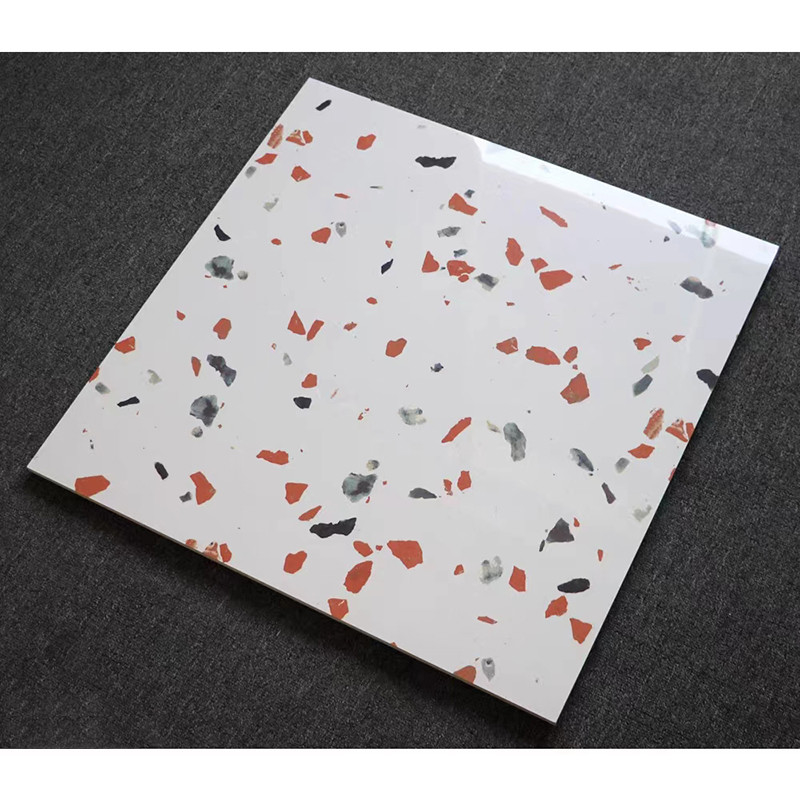 60x60cm Hochglanz polierte glasig-glänzende Terrazzo-Fliesen für Wohnzimmer-Küchen-Badezimmer-Wand-Boden