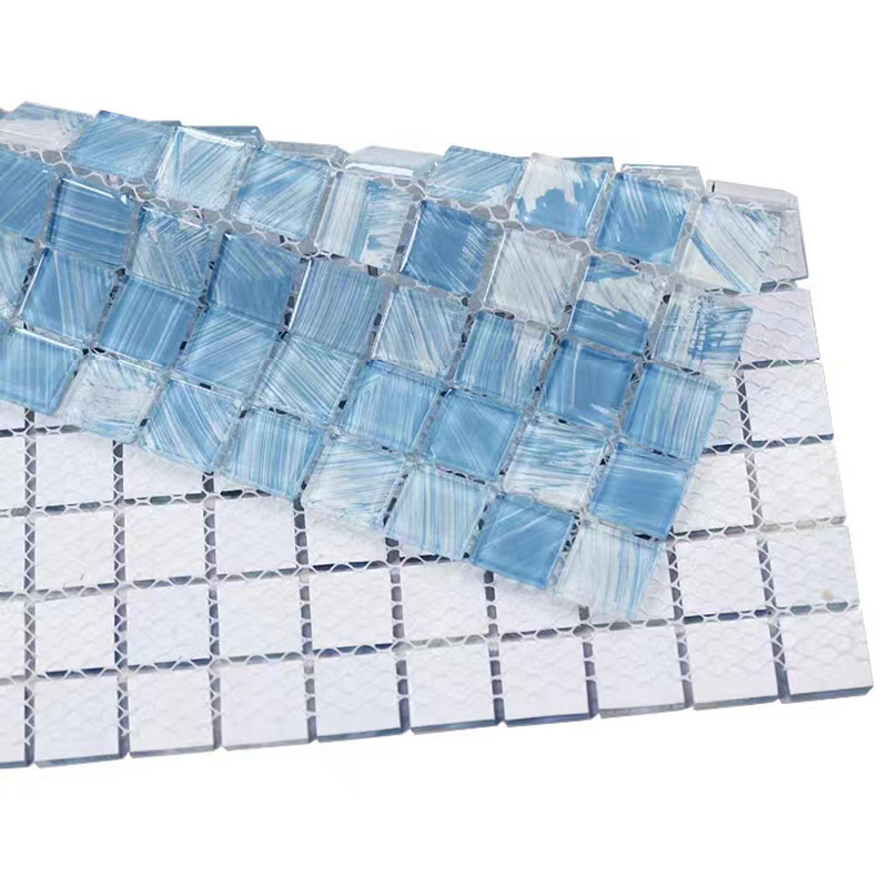 300 x 300 mm Kristallglas-Mosaikfliesen für Balkon, Küche, Badezimmer, Wand, Schwimmbad