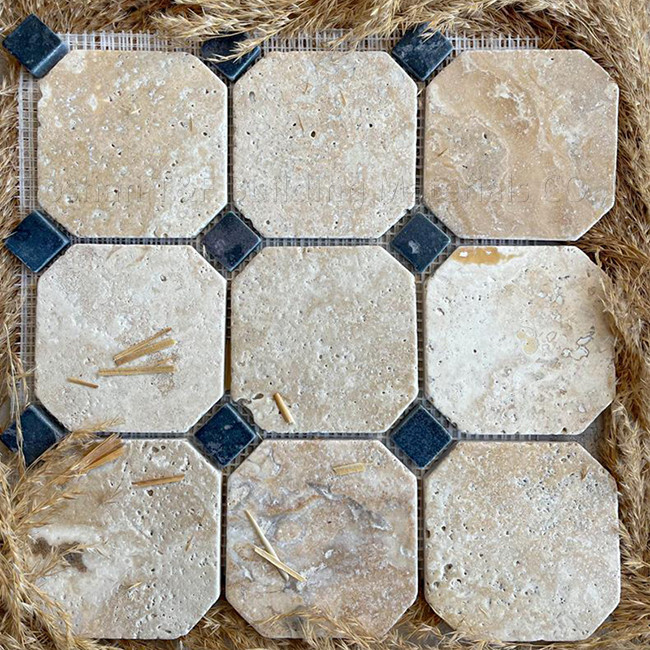 300X300mm Schiebefeste Bodenfliesen Naturhöhlenstein Mosaik Klemmstein Hotel Do Old Octagon