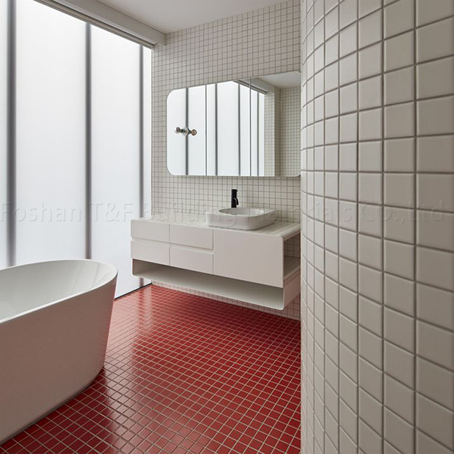 Quadratischer Schwimmbad Mosaikfliesen Innenfischbecken Keramik Außenlandschaft Wand Bodenblau