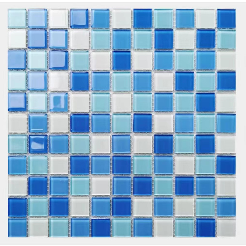 300x300mm Kristallglas Mosaik Fußbodenwandfliese Für Bad Schwimmbad Küche Backsplash