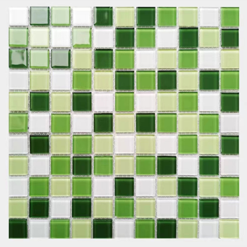 300x300mm Kristallglas Mosaik Fußbodenwandfliese Für Bad Schwimmbad Küche Backsplash