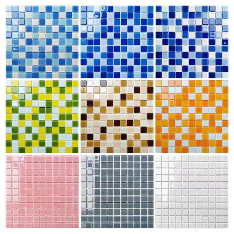 300x300mm Kristallglas Mosaik Fußbodenwandfliese Für Bad Schwimmbad Küche Backsplash