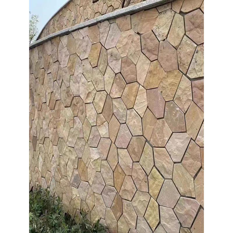 gelegentlicher Rusty Slate Meshed Flagstone Outdoor-Garten der natürlichen Marmorstein-3D, der Straßenbetoniermaschinen-Wand-Fliesen ausbreitet