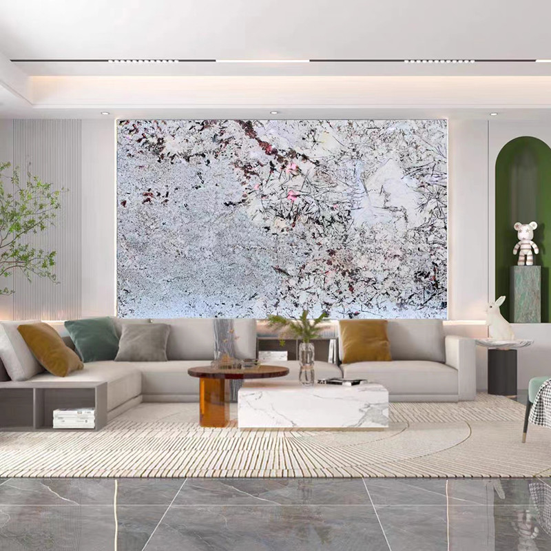 Luxus-Naturquarzit-Stein-Slab Hotel Villa Wohnzimmer Wanddekor Küche Arbeitsplatz