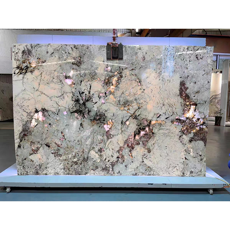 Luxus-Naturquarzit-Stein-Slab Hotel Villa Wohnzimmer Wanddekor Küche Arbeitsplatz