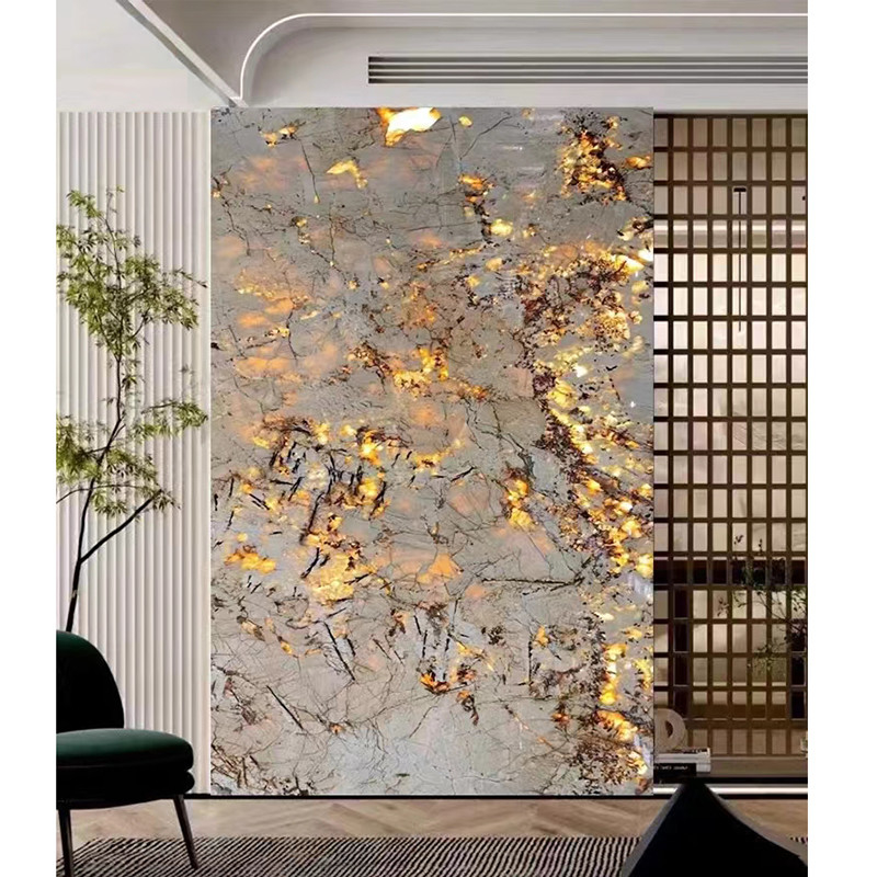 Luxus-Naturquarzit-Stein-Slab Hotel Villa Wohnzimmer Wanddekor Küche Arbeitsplatz