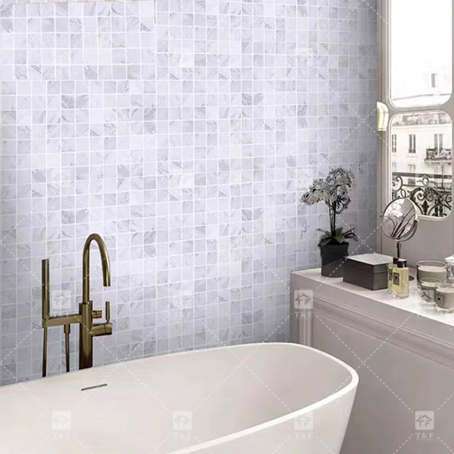 Klassische Carrara-Platten aus Naturmarmor aus Mosaik-Porzellan für Boden und Wand