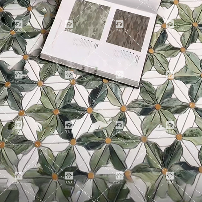 Natürlicher Stein Marmor Mosaik Fußboden Wandfliesen Blumenmuster Für Bad Mosaikfliesen