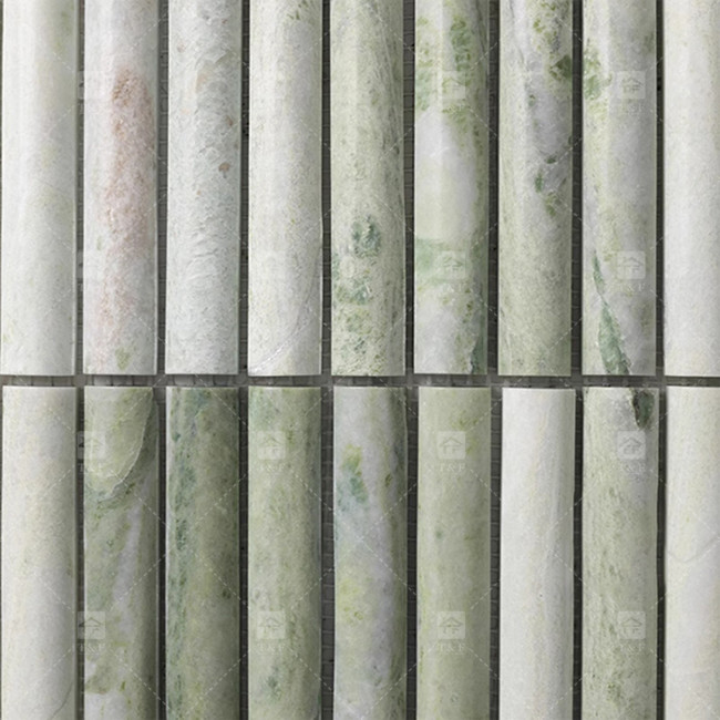 Marmormuster 3D-Bogen-Langstreifen-Mosaik-Bodenwandfliesen für TV-Hintergrund Küche Backsplash