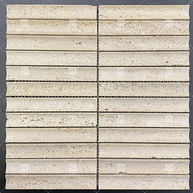 Marmormuster 3D-Bogen-Langstreifen-Mosaik-Bodenwandfliesen für TV-Hintergrund Küche Backsplash