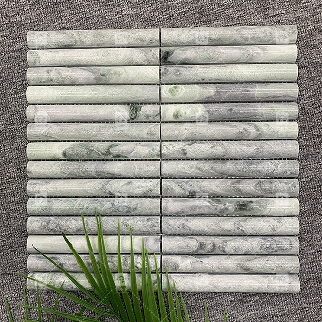 Marmormuster 3D-Bogen-Langstreifen-Mosaik-Bodenwandfliesen für TV-Hintergrund Küche Backsplash