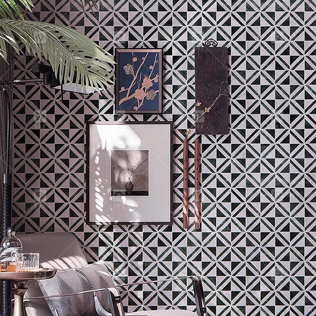 Schwarz-Weiß-Marmorstein-Mosaikfliese für Wandküche Rückenspritz-Ausnutzungsbeständig