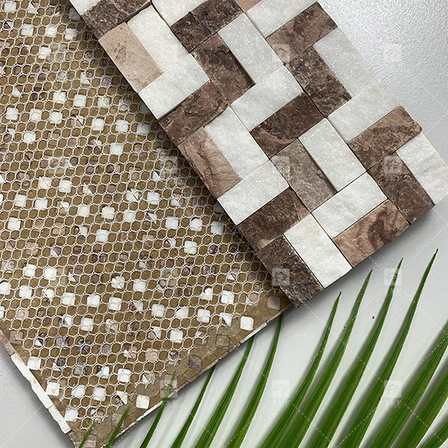 Marmorgesteinschauen Mosaikfliesen Matte Oberfläche Dekorieren Badezimmer Küche Backsplash