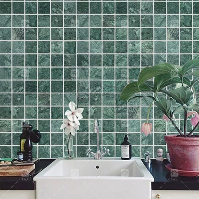 Naturmarmor Mosaik Polster Schwimmbad Fliesen Grüne Quadrat Form Wohnkultur