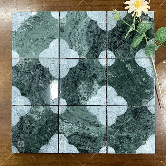 Naturmarmor Mosaik Polster Schwimmbad Fliesen Grüne Quadrat Form Wohnkultur