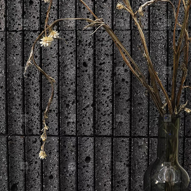 Schwarze Farbe Kurve Fluted Kalkstein Mosaik Fliesen Dekoration Badezimmer Backsplash Fliesen