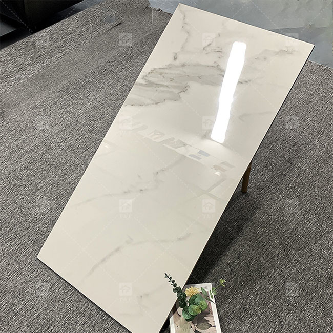 600x1200mm hohe glänzende Carrara weiße polierte verglaste Fliesen für Boden Marmor Porzellanfliesen