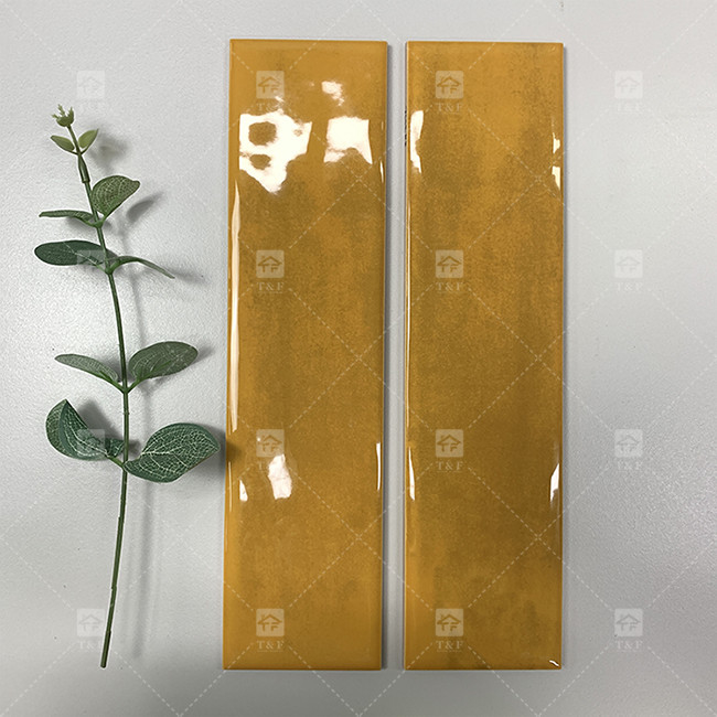75x300mm Wellenförmige glänzende Glasporzellan-U-Bahn-Fliesen Restaurant Backsplash Küche Badezimmer Dusche Wandfliesen